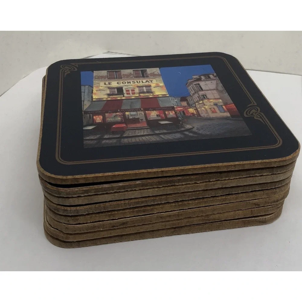 8 Vintage‎ French Landmarks Coasters Pimpernel Made In England